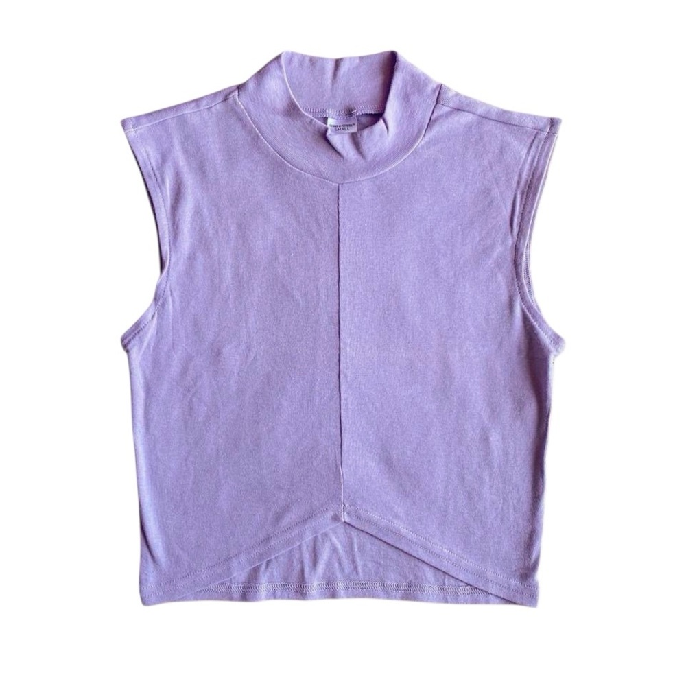 Series-8 Fitness Purple Sleeveless Mock Neck Athletic Tank Top